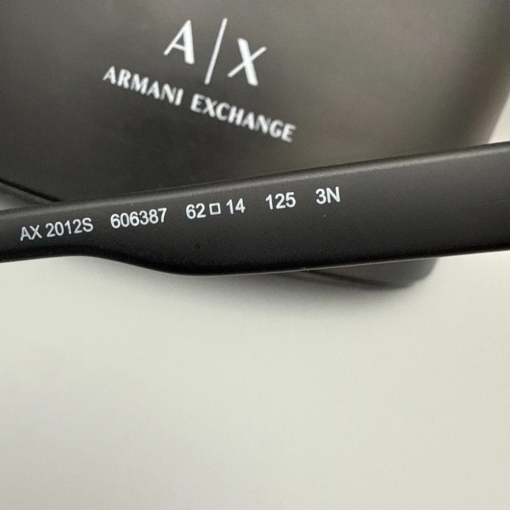 Armani Exchange AC 2012S Rectangular Metal Men's Sunglasses-Satin Black-w/case
